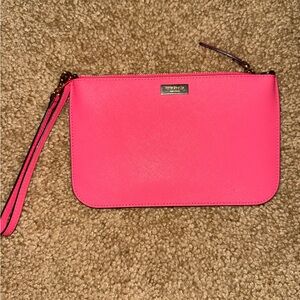Kate Spade Pink Wristlet with Zipper Closure